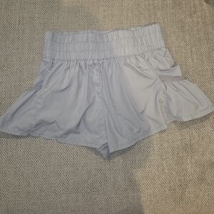 Free People Movement Get Your Flirt On Light Gray Shorts